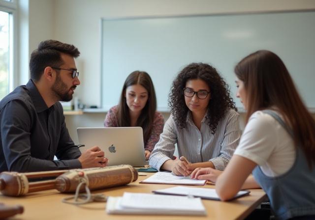 Music educators using integrated Hindi teaching materials